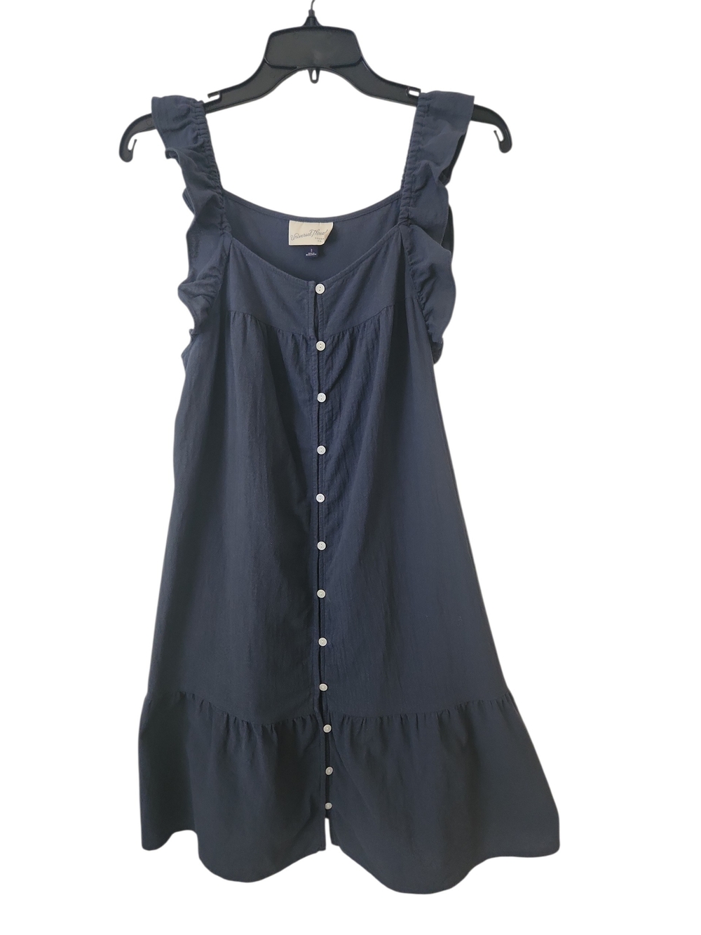 NWOT Universal Thread Navy Button-Front Ruffle Flutter Sleeve Sundress Size S